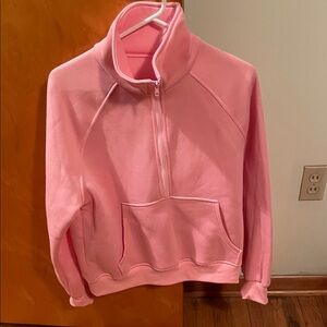 SHEIN Pink Women's Quarter-Zip Sweatshirt